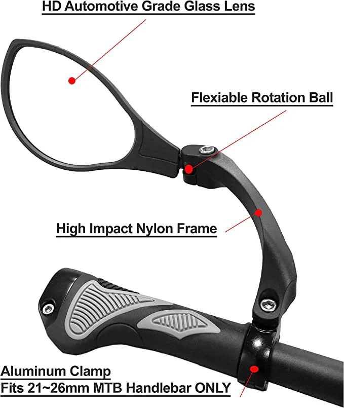 BiKASE Handle Bar Mirror HD Glass (LH) - Image 4