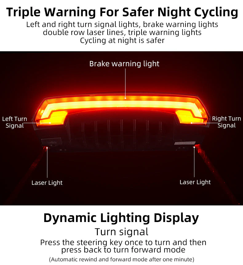 ROCKBROS Bicycle Rear Light with Saddle Fitting & Remote Control LKWD-R1 - Image 11