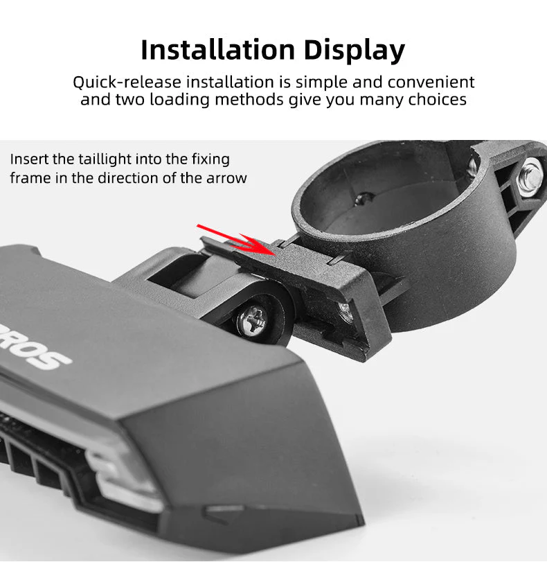 ROCKBROS Bicycle Rear Light with Saddle Fitting & Remote Control LKWD-R1 - Image 13