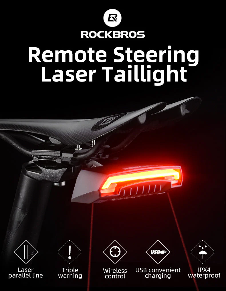 ROCKBROS Bicycle Rear Light with Saddle Fitting & Remote Control LKWD-R1 - Image 3