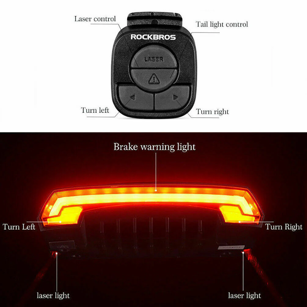 ROCKBROS Bicycle Rear Light with Saddle Fitting & Remote Control LKWD-R1 - Image 4