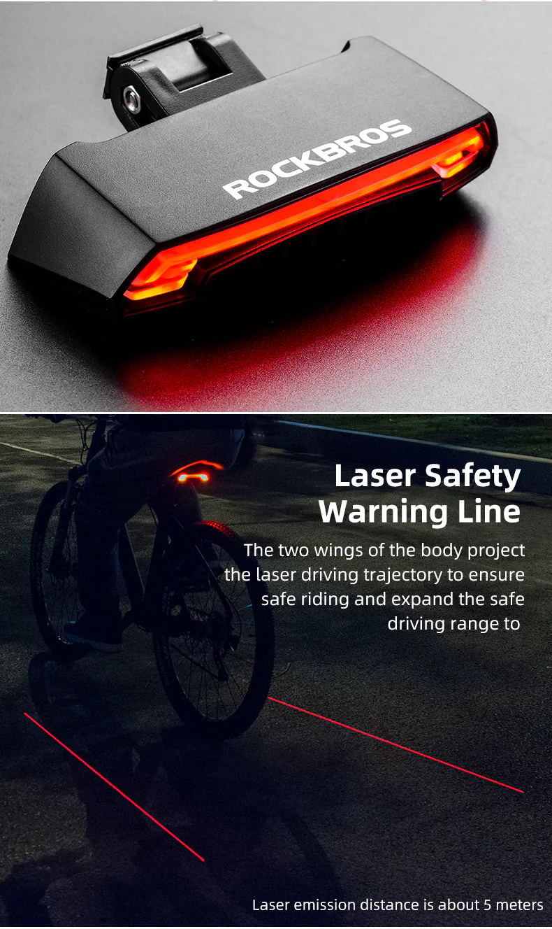 ROCKBROS Bicycle Rear Light with Saddle Fitting & Remote Control LKWD-R1 - Image 6