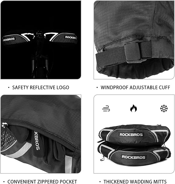ROCKBROS Bike Handlebar Mittens Winter Extreme Cold Weather - Image 4
