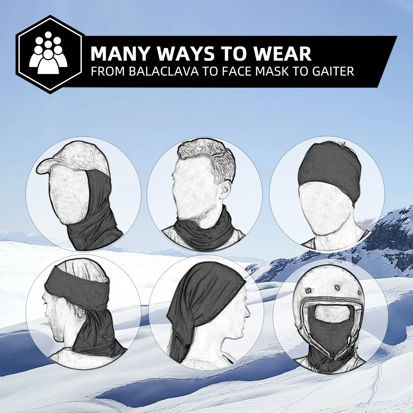 ROCKBROS Cold Weather Windproof Thermal Winter Balaclava Ski Mask Neck Warmer Hood - Image 14