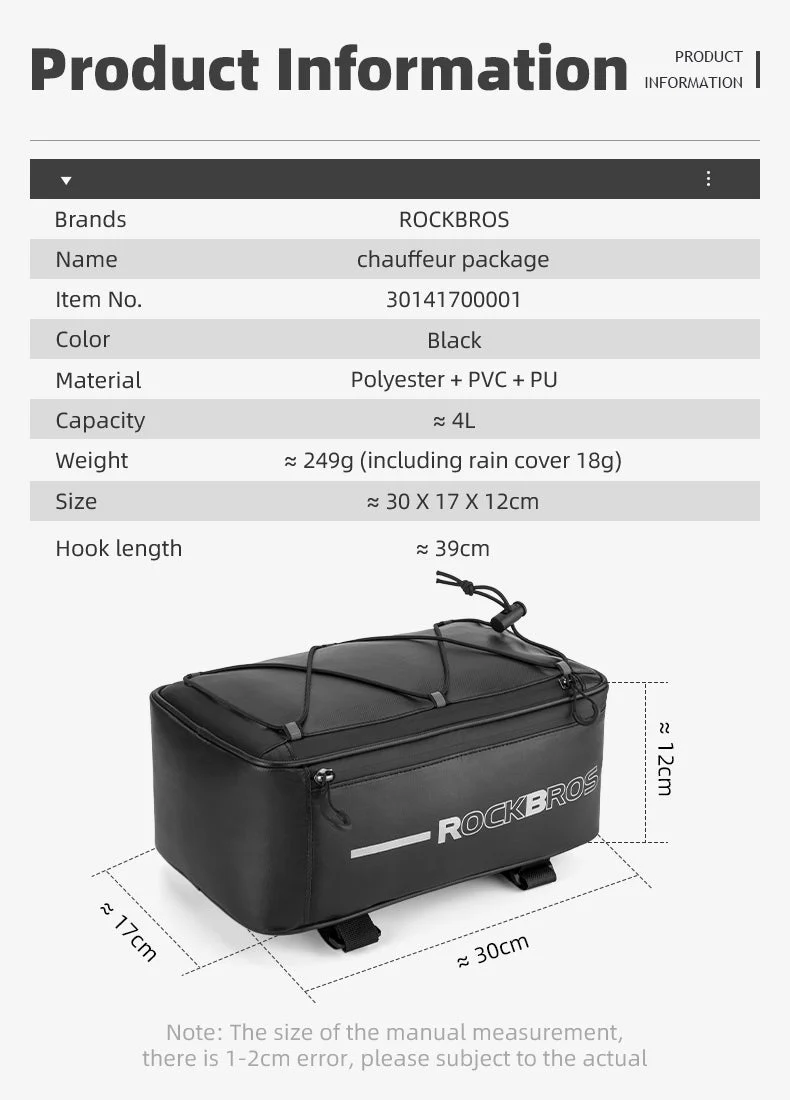 ROCKBROS Deluxe Bicycle Rear Rack Bag - Image 10