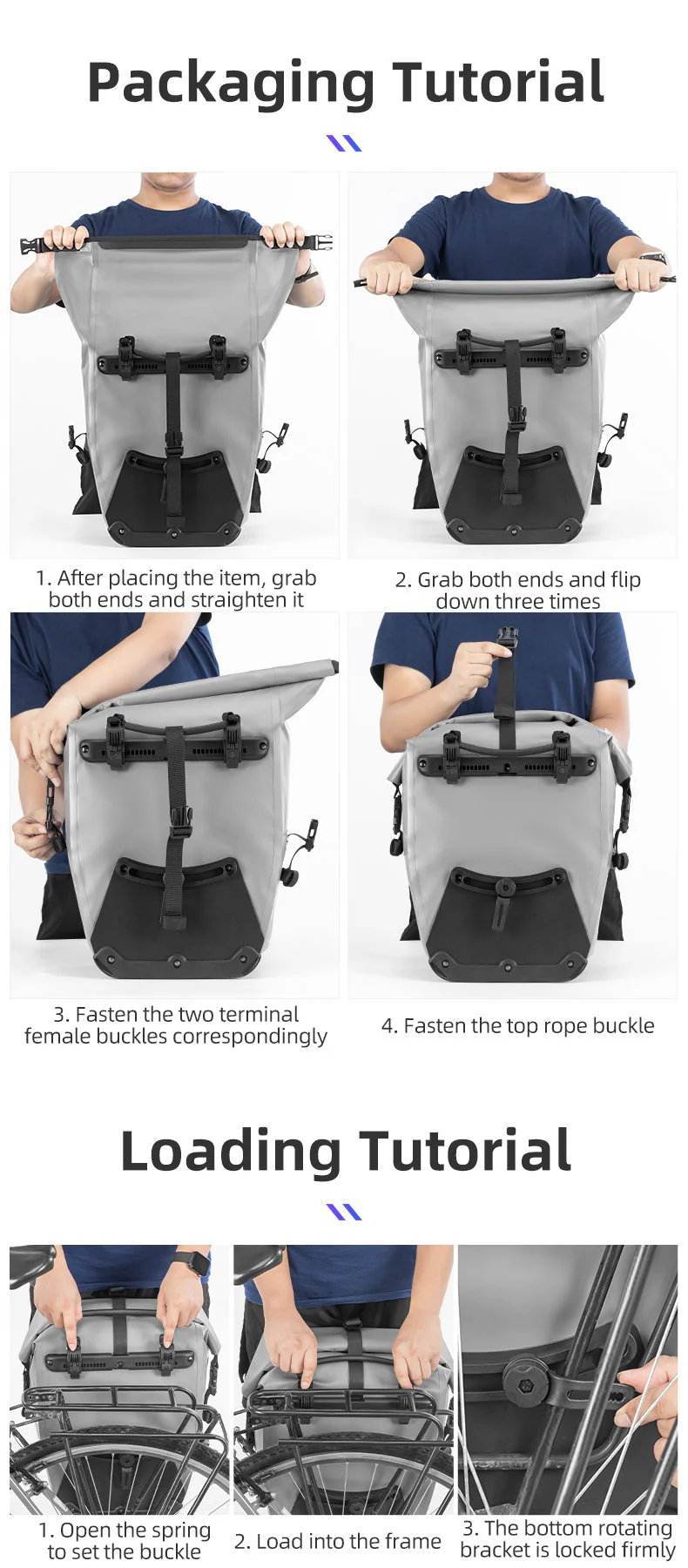 ROCKBROS Deluxe Large Capacity Bicycle Saddlebag in Various Colours - Image 15