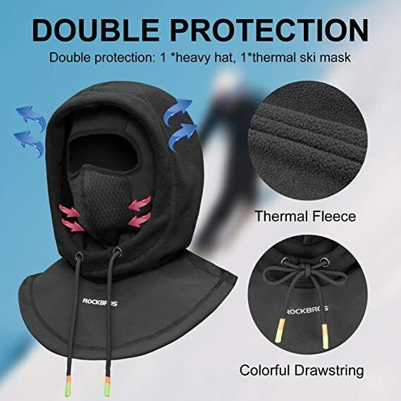 ROCKBROS Men' Winter Mask Thermal Fleece Cycling Balaclava Ski Full Face Mask - Image 7